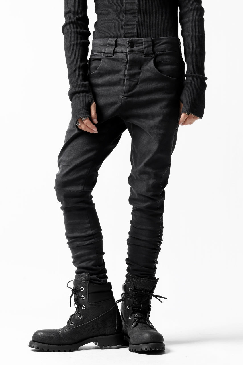 画像をギャラリービューアに読み込む, thomkrom OVER LOCKED SKINNY TROUSERS /  HYPER STRETCH DENIM (BLACK)