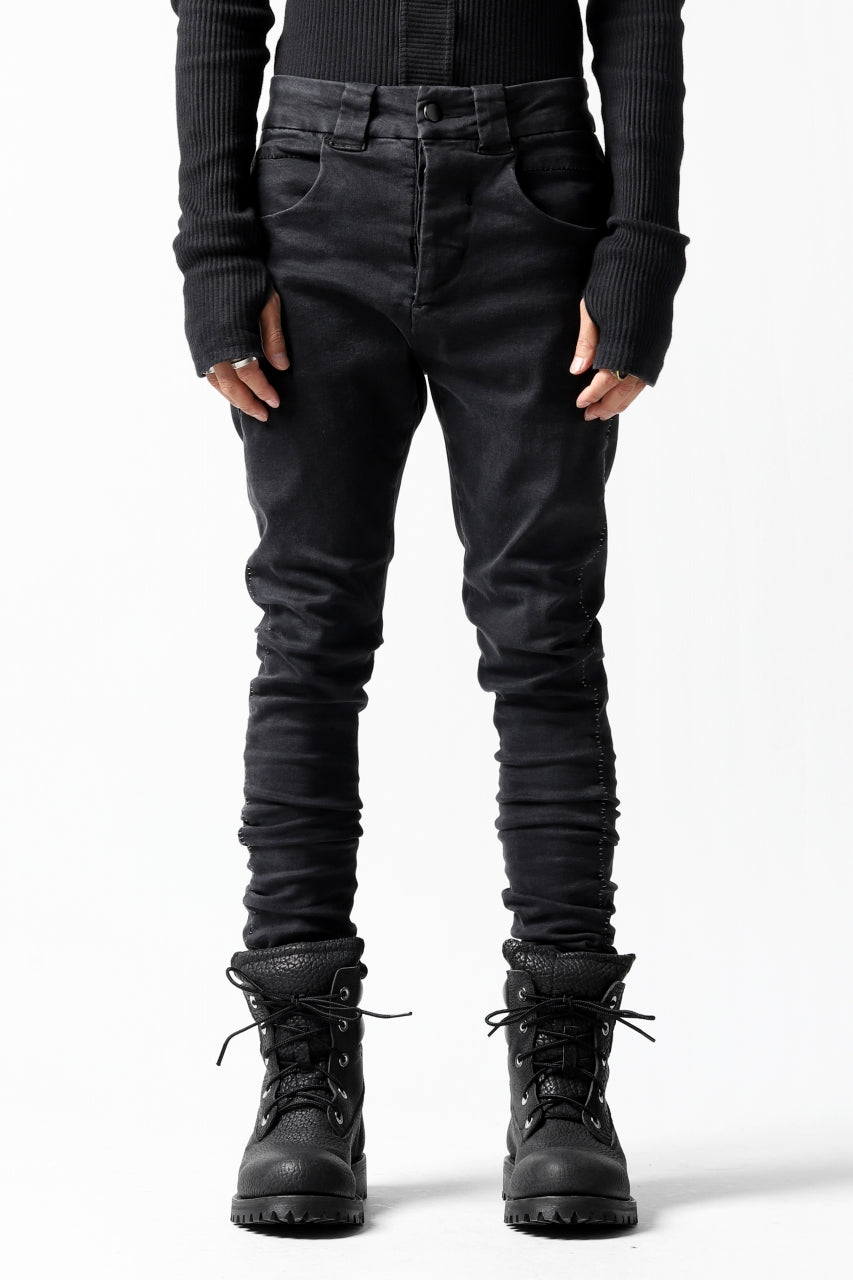 画像をギャラリービューアに読み込む, thomkrom OVER LOCKED SKINNY TROUSERS /  HYPER STRETCH DENIM (BLACK)