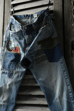 画像をギャラリービューアに読み込む, CHANGES VINTAGE REMAKE PATCHWORK DENIM TAPERED PANTS / VINTAGE DENIM (INDIGO #A)
