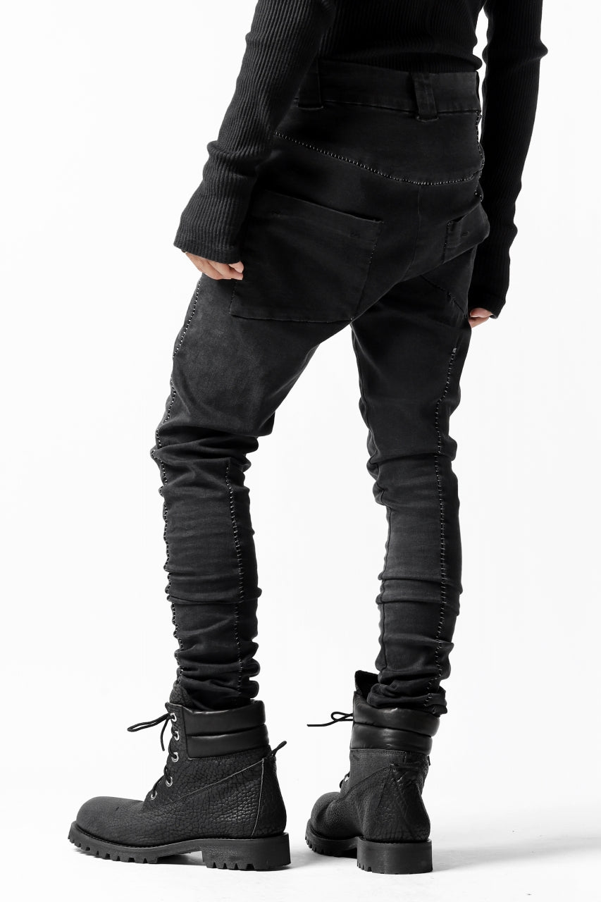 画像をギャラリービューアに読み込む, thomkrom OVER LOCKED SKINNY TROUSERS /  HYPER STRETCH DENIM (BLACK)