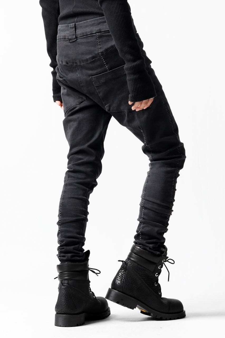 画像をギャラリービューアに読み込む, thomkrom OVER LOCKED SKINNY TROUSERS /  HYPER STRETCH DENIM (BLACK)
