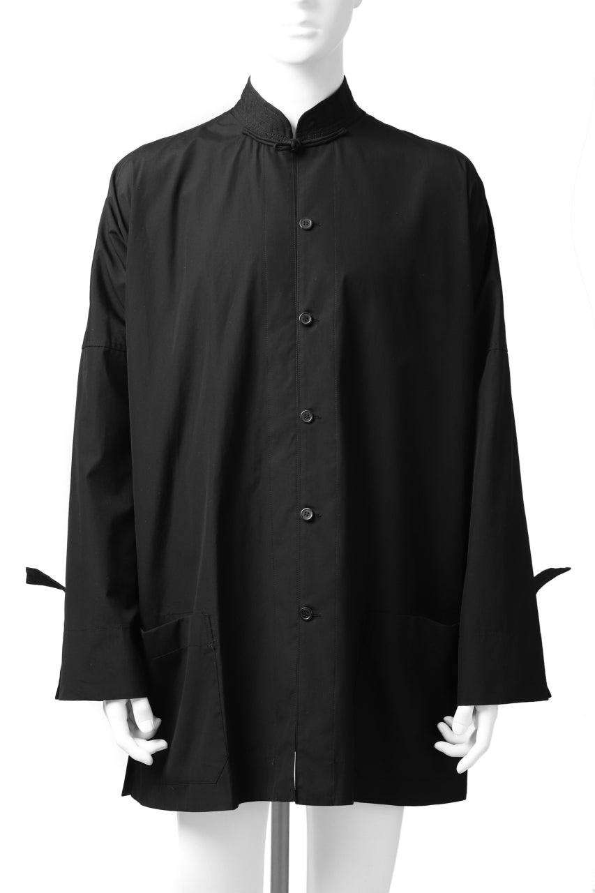 画像をギャラリービューアに読み込む, Y's BANG ON! No.120 CUFF ST CHINA SHIRT / AIR-TUMBLED COTTON (BLACK)