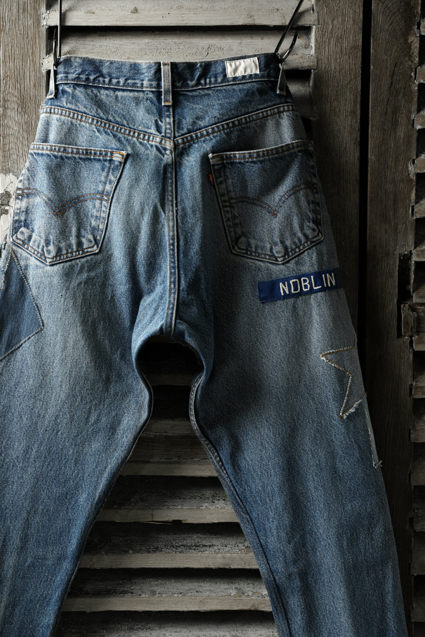 画像をギャラリービューアに読み込む, CHANGES VINTAGE REMAKE PATCHWORK DENIM TAPERED PANTS / VINTAGE DENIM (INDIGO #A)