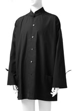 画像をギャラリービューアに読み込む, Y's BANG ON! No.120 CUFF ST CHINA SHIRT / AIR-TUMBLED COTTON (BLACK)