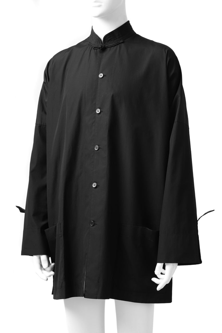 画像をギャラリービューアに読み込む, Y's BANG ON! No.120 CUFF ST CHINA SHIRT / AIR-TUMBLED COTTON (BLACK)