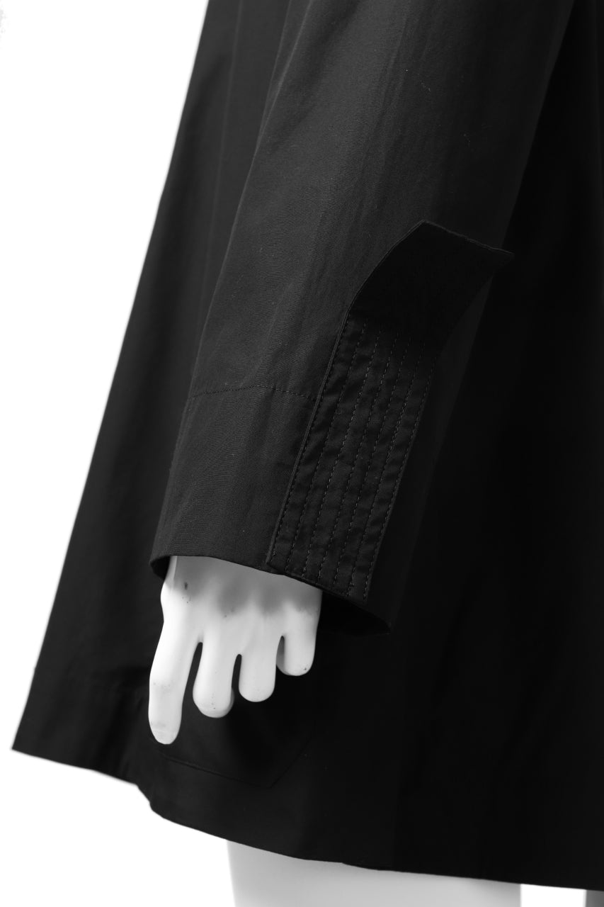画像をギャラリービューアに読み込む, Y's BANG ON! No.120 CUFF ST CHINA SHIRT / AIR-TUMBLED COTTON (BLACK)