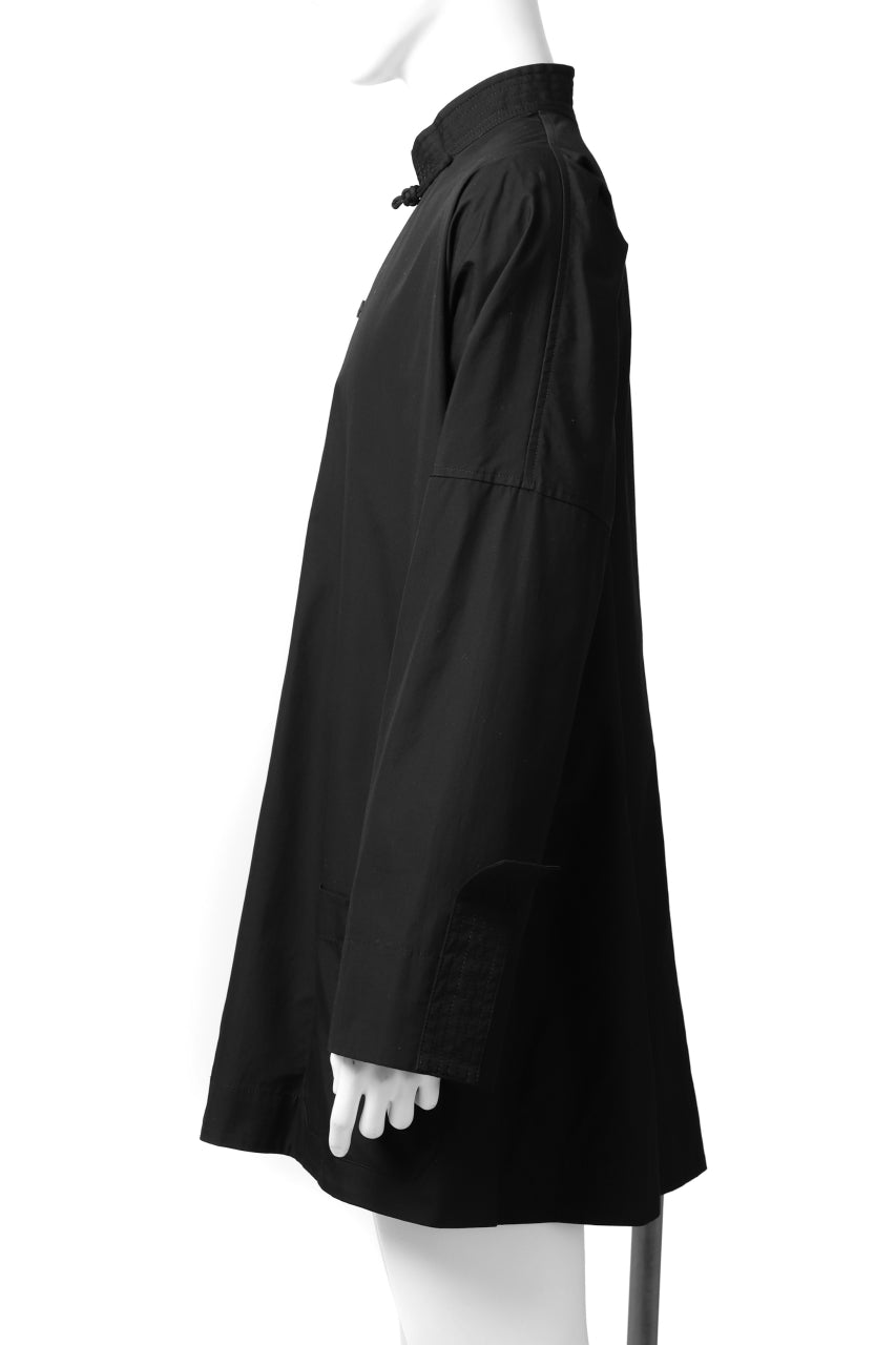 画像をギャラリービューアに読み込む, Y's BANG ON! No.120 CUFF ST CHINA SHIRT / AIR-TUMBLED COTTON (BLACK)
