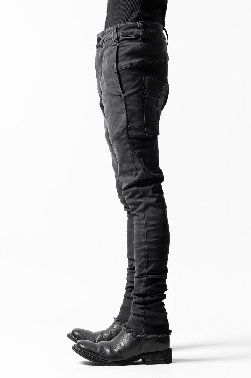 画像をギャラリービューアに読み込む, thomkrom OVER LOCKED SKINNY TROUSERS /  HYPER STRETCH DENIM (DARK GREY)