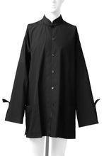 画像をギャラリービューアに読み込む, Y's BANG ON! No.120 CUFF ST CHINA SHIRT / AIR-TUMBLED COTTON (BLACK)