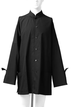 画像をギャラリービューアに読み込む, Y's BANG ON! No.120 CUFF ST CHINA SHIRT / AIR-TUMBLED COTTON (BLACK)