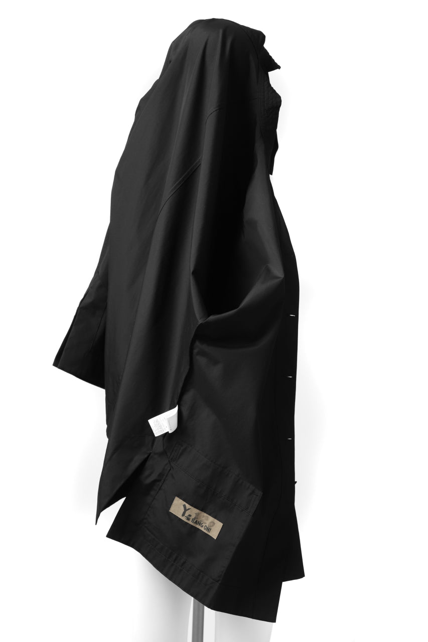 画像をギャラリービューアに読み込む, Y's BANG ON! No.120 CUFF ST CHINA SHIRT / AIR-TUMBLED COTTON (BLACK)