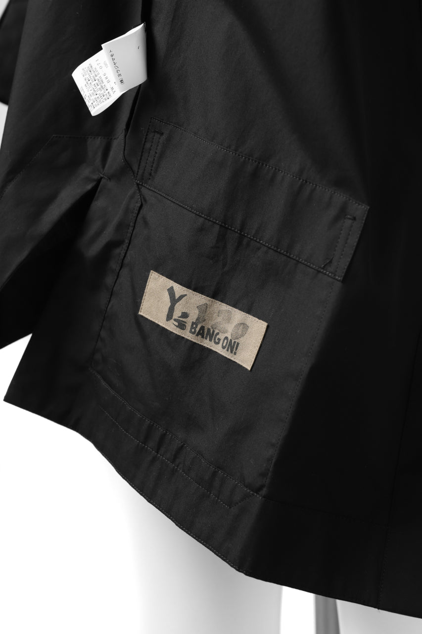 画像をギャラリービューアに読み込む, Y's BANG ON! No.120 CUFF ST CHINA SHIRT / AIR-TUMBLED COTTON (BLACK)