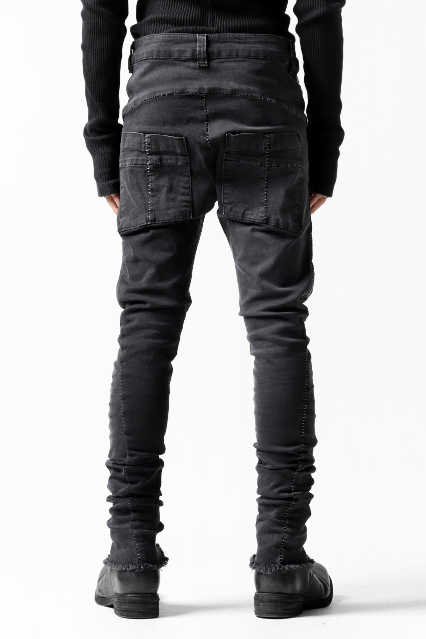 画像をギャラリービューアに読み込む, thomkrom OVER LOCKED SKINNY TROUSERS /  HYPER STRETCH DENIM (DARK GREY)