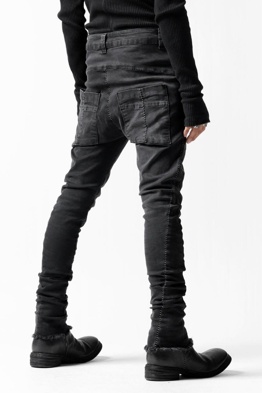 画像をギャラリービューアに読み込む, thomkrom OVER LOCKED SKINNY TROUSERS /  HYPER STRETCH DENIM (DARK GREY)