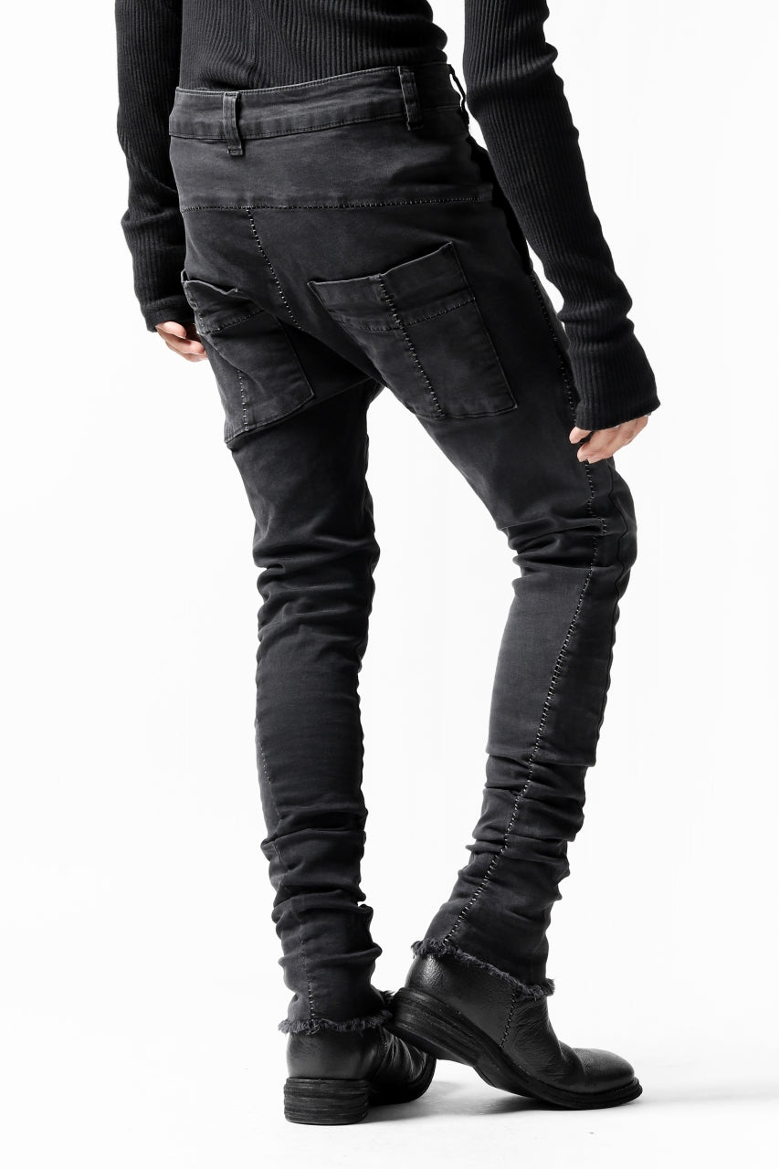 画像をギャラリービューアに読み込む, thomkrom OVER LOCKED SKINNY TROUSERS /  HYPER STRETCH DENIM (DARK GREY)