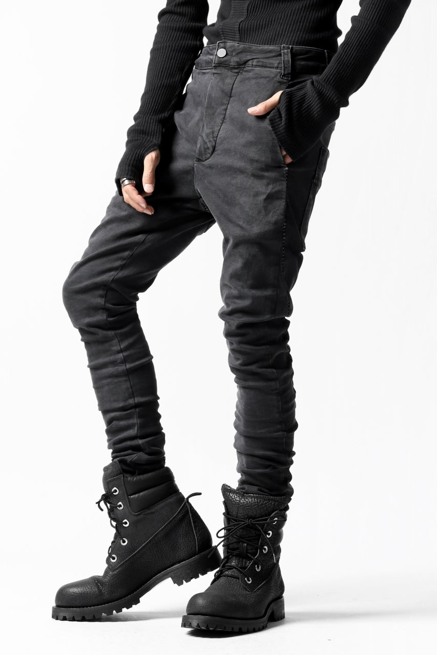 画像をギャラリービューアに読み込む, thomkrom OVER LOCKED SKINNY TROUSERS /  HYPER STRETCH DENIM (DARK GREY)