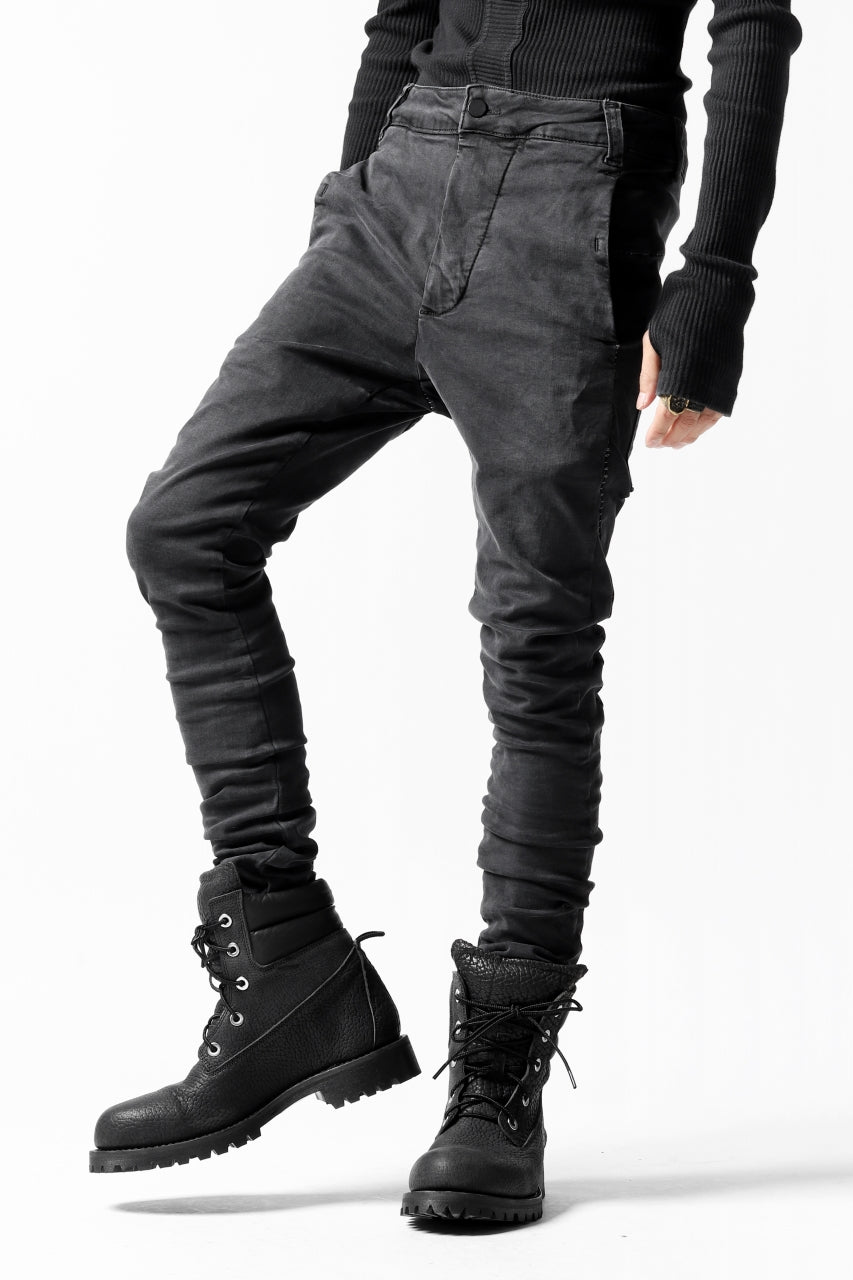 画像をギャラリービューアに読み込む, thomkrom OVER LOCKED SKINNY TROUSERS /  HYPER STRETCH DENIM (DARK GREY)