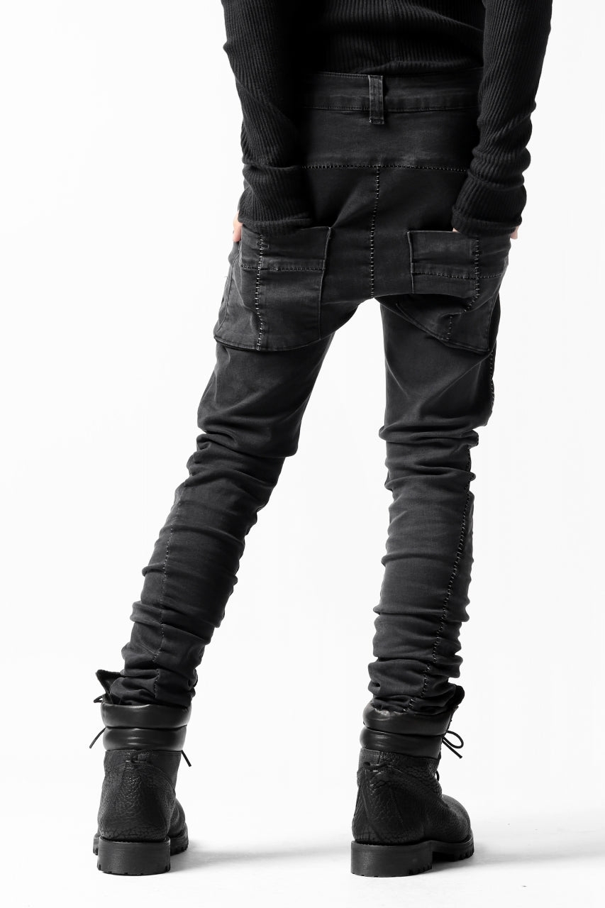 画像をギャラリービューアに読み込む, thomkrom OVER LOCKED SKINNY TROUSERS /  HYPER STRETCH DENIM (DARK GREY)