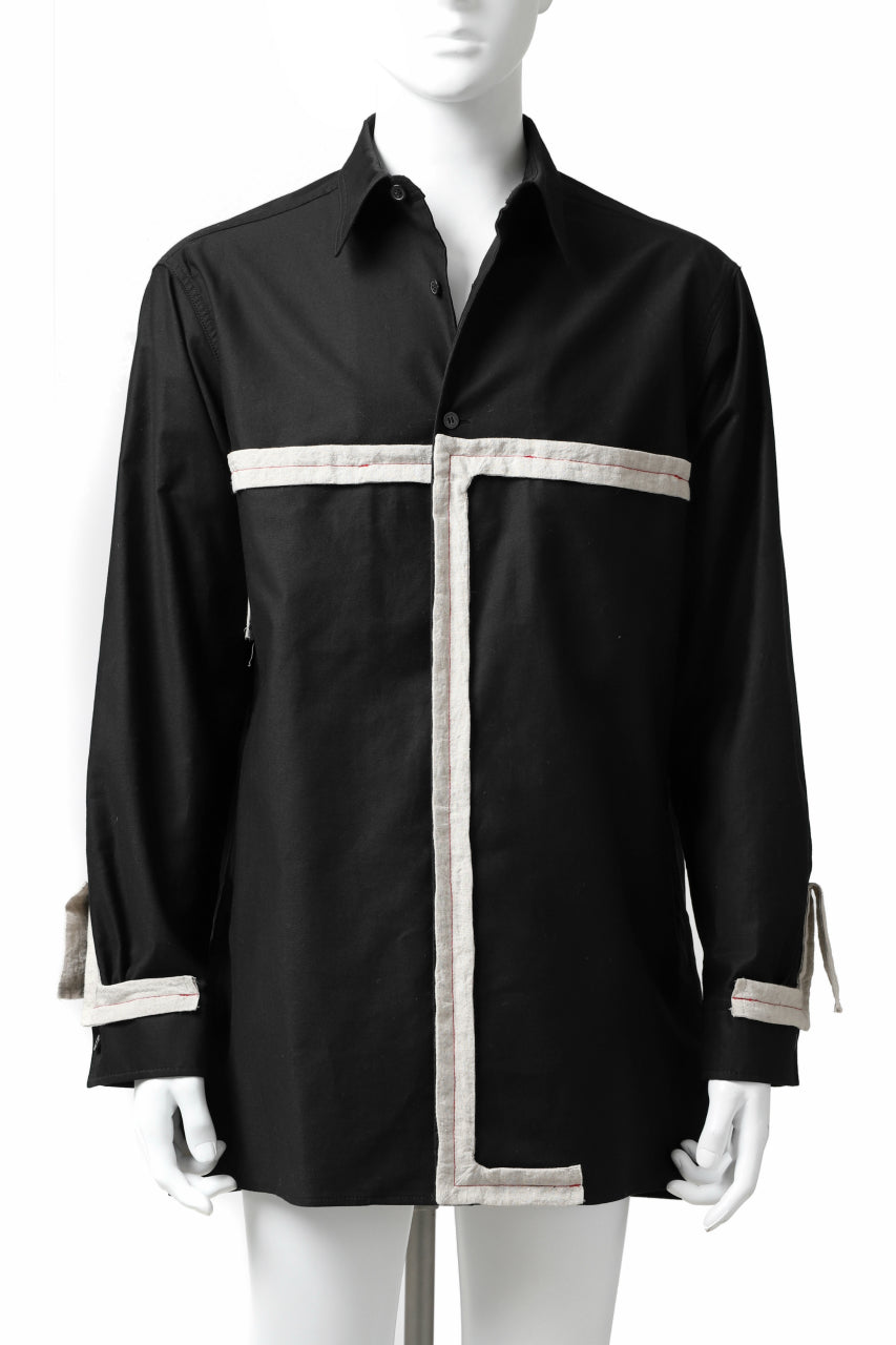 画像をギャラリービューアに読み込む, Y's BANG ON! No.139 ANCIENT TRIBE TAPE-STITCH SHIRT (BLACK)