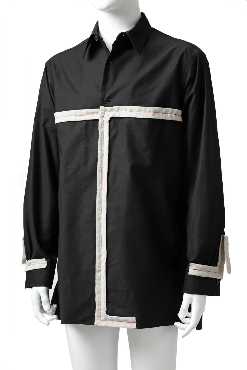 画像をギャラリービューアに読み込む, Y's BANG ON! No.139 ANCIENT TRIBE TAPE-STITCH SHIRT (BLACK)