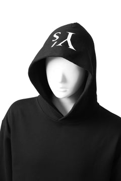 画像をギャラリービューアに読み込む, Y's REGULAR FIT LOGO SWEATER HOODIE (BLACK)