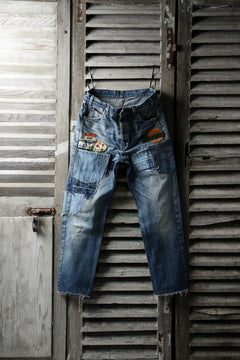 画像をギャラリービューアに読み込む, CHANGES VINTAGE REMAKE PATCHWORK DENIM TAPERED PANTS / VINTAGE DENIM (INDIGO #D)