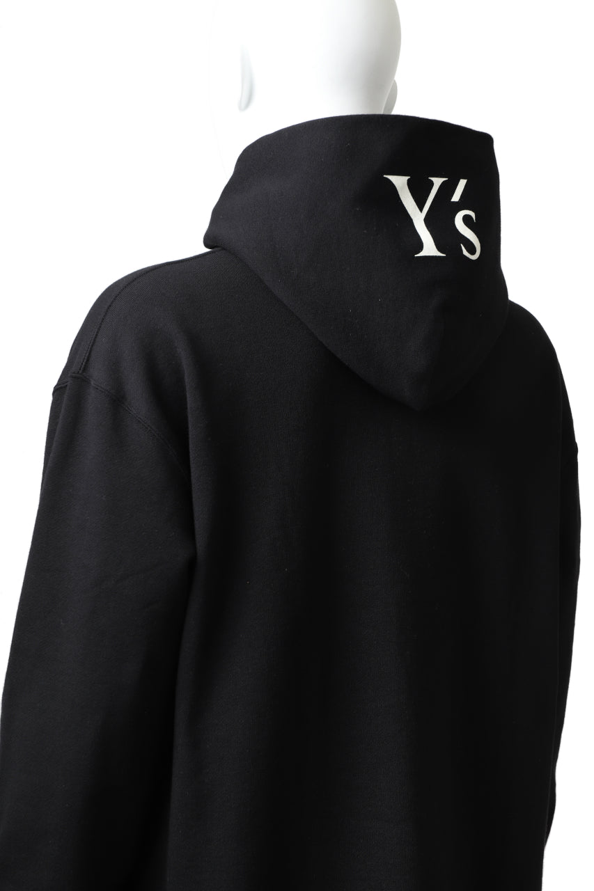 画像をギャラリービューアに読み込む, Y's REGULAR FIT LOGO SWEATER HOODIE (BLACK)