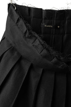 画像をギャラリービューアに読み込む, KLASICA CIGAR WRAP PLEATS SKIRT / SERGE WOOL&RAMIE (IRON)