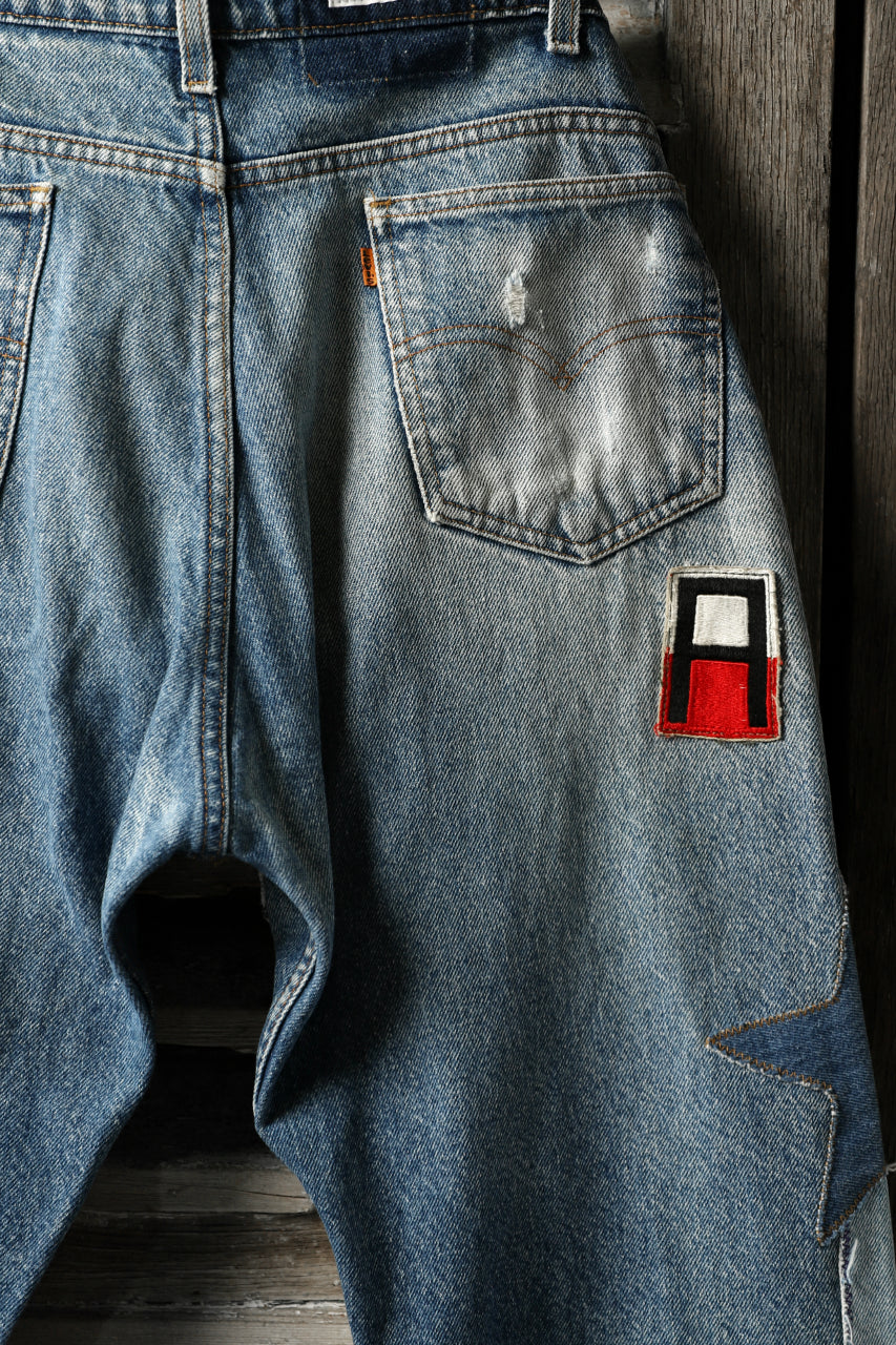 画像をギャラリービューアに読み込む, CHANGES VINTAGE REMAKE PATCHWORK DENIM TAPERED PANTS / VINTAGE DENIM (INDIGO #D)