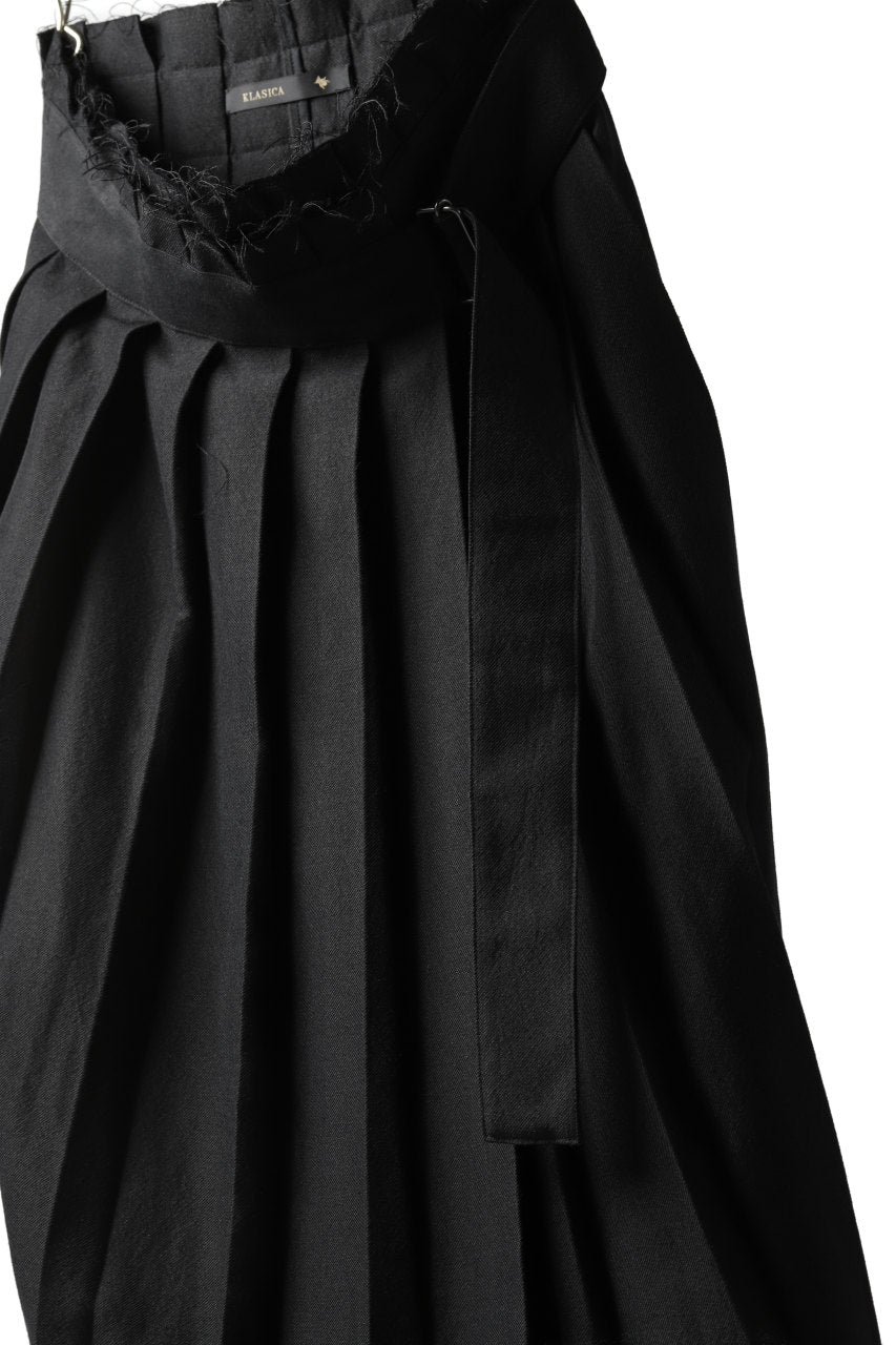 画像をギャラリービューアに読み込む, KLASICA CIGAR WRAP PLEATS SKIRT / SERGE WOOL&RAMIE (IRON)