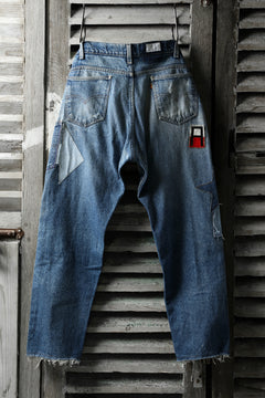 画像をギャラリービューアに読み込む, CHANGES VINTAGE REMAKE PATCHWORK DENIM TAPERED PANTS / VINTAGE DENIM (INDIGO #D)