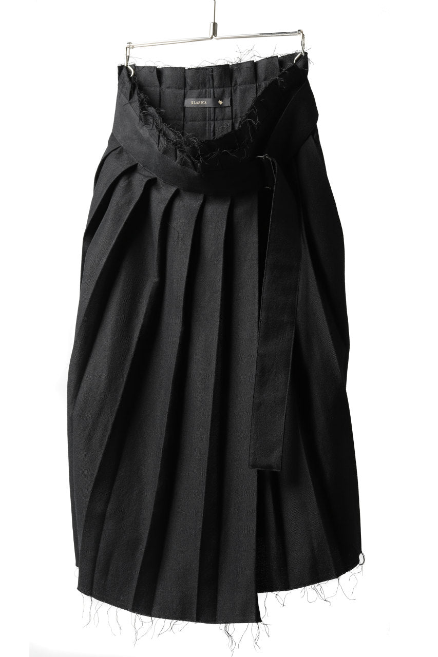 画像をギャラリービューアに読み込む, KLASICA CIGAR WRAP PLEATS SKIRT / SERGE WOOL&RAMIE (IRON)