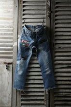 画像をギャラリービューアに読み込む, CHANGES VINTAGE REMAKE PATCHWORK DENIM TAPERED PANTS / VINTAGE DENIM (INDIGO #E)