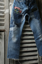 画像をギャラリービューアに読み込む, CHANGES VINTAGE REMAKE PATCHWORK DENIM TAPERED PANTS / VINTAGE DENIM (INDIGO #E)