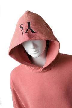 画像をギャラリービューアに読み込む, Y's REGULAR FIT LOGO SWEATER HOODIE - used finish (PINK)