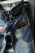 画像をギャラリービューアに読み込む, CHANGES VINTAGE REMAKE PATCHWORK DENIM TAPERED PANTS / VINTAGE DENIM (INDIGO #E)