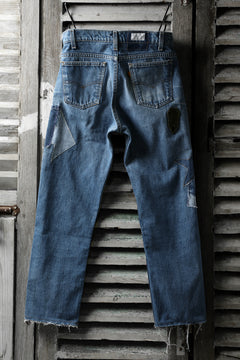画像をギャラリービューアに読み込む, CHANGES VINTAGE REMAKE PATCHWORK DENIM TAPERED PANTS / VINTAGE DENIM (INDIGO #E)