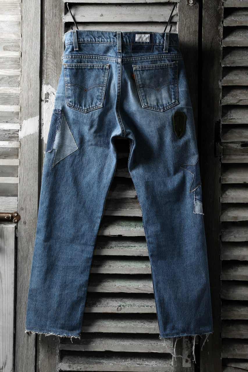 画像をギャラリービューアに読み込む, CHANGES VINTAGE REMAKE PATCHWORK DENIM TAPERED PANTS / VINTAGE DENIM (INDIGO #E)