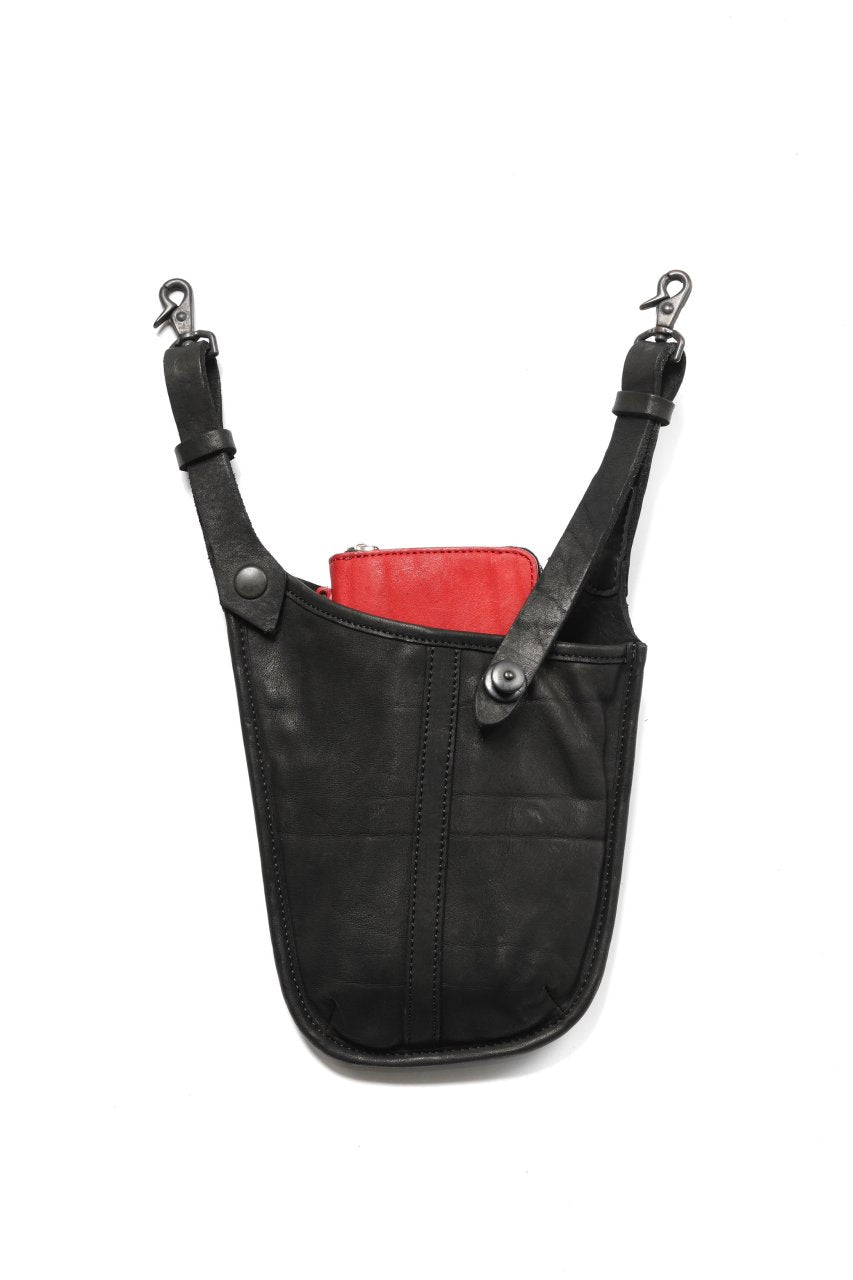 Load image into Gallery viewer, ISAMU KATAYAMA BACKLASH WAIST HANG BAG / DOUBLE-SHOULDER OBJECT DYED (BLACK)