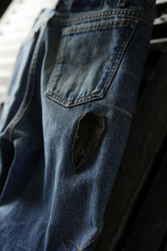 画像をギャラリービューアに読み込む, CHANGES VINTAGE REMAKE PATCHWORK DENIM TAPERED PANTS / VINTAGE DENIM (INDIGO #E)