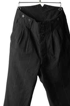 画像をギャラリービューアに読み込む, KLASICA MORROW-OCN TAPERED TROUSERS / IKAT DYED STRIPE COTTON  (CARBON)
