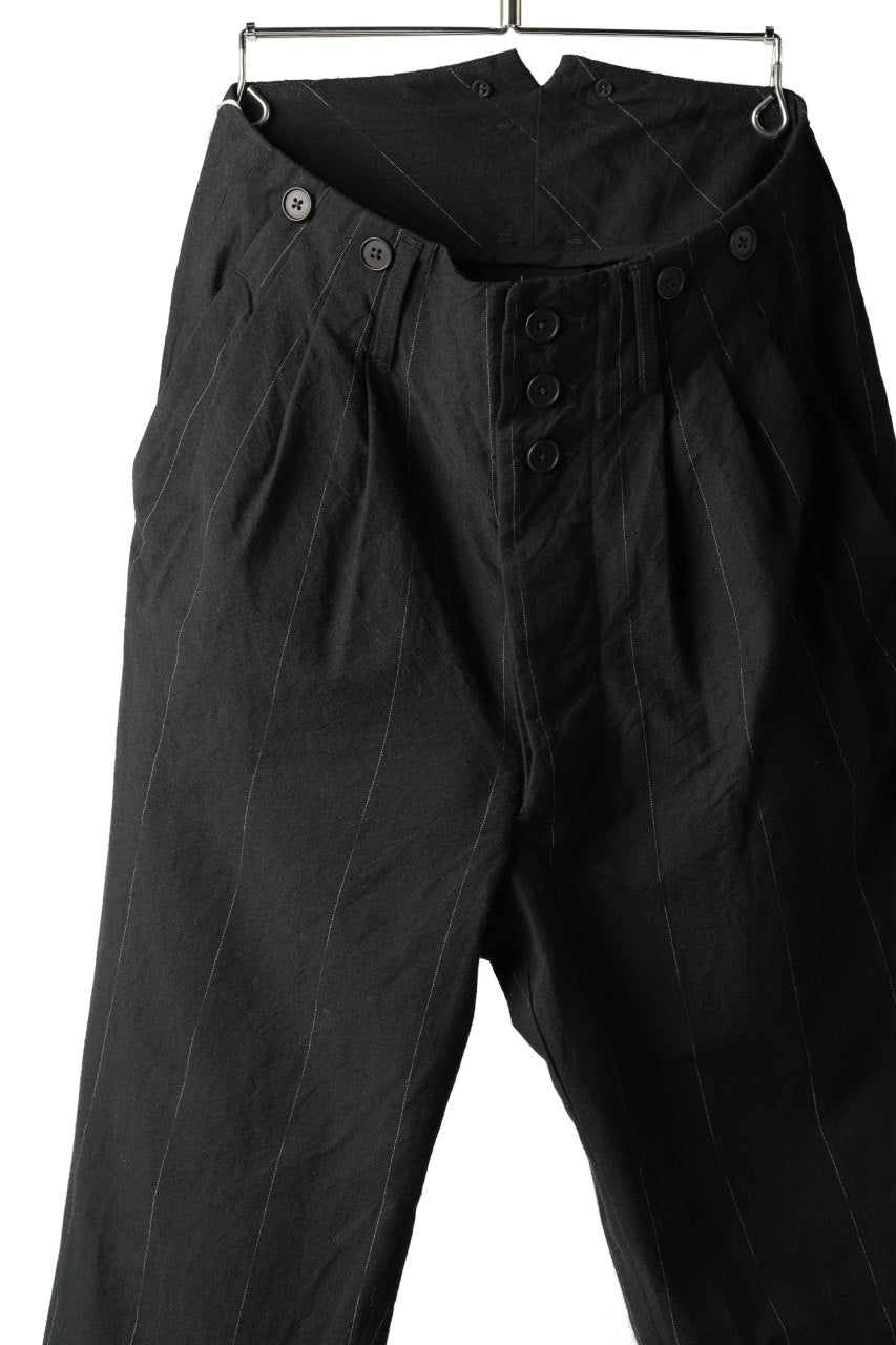 画像をギャラリービューアに読み込む, KLASICA MORROW-OCN TAPERED TROUSERS / IKAT DYED STRIPE COTTON  (CARBON)