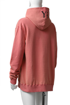 画像をギャラリービューアに読み込む, Y's REGULAR FIT LOGO SWEATER HOODIE - used finish (PINK)
