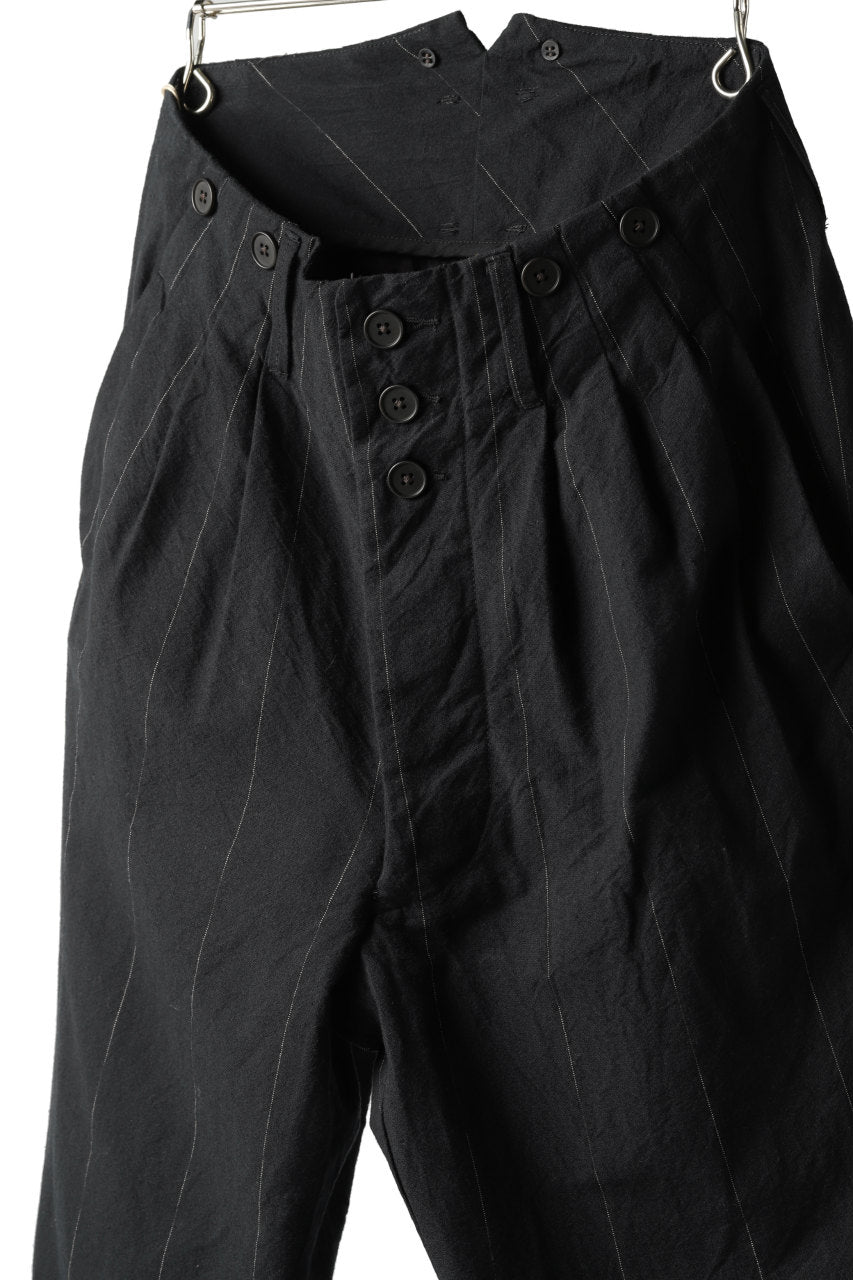 画像をギャラリービューアに読み込む, KLASICA MORROW-OCN TAPERED TROUSERS / IKAT DYED STRIPE COTTON  (CARBON)