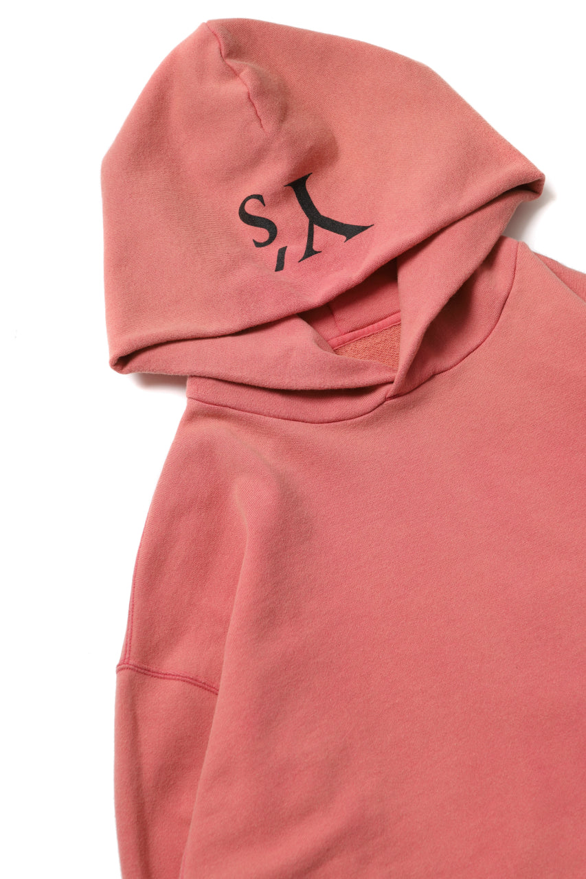 画像をギャラリービューアに読み込む, Y's REGULAR FIT LOGO SWEATER HOODIE - used finish (PINK)