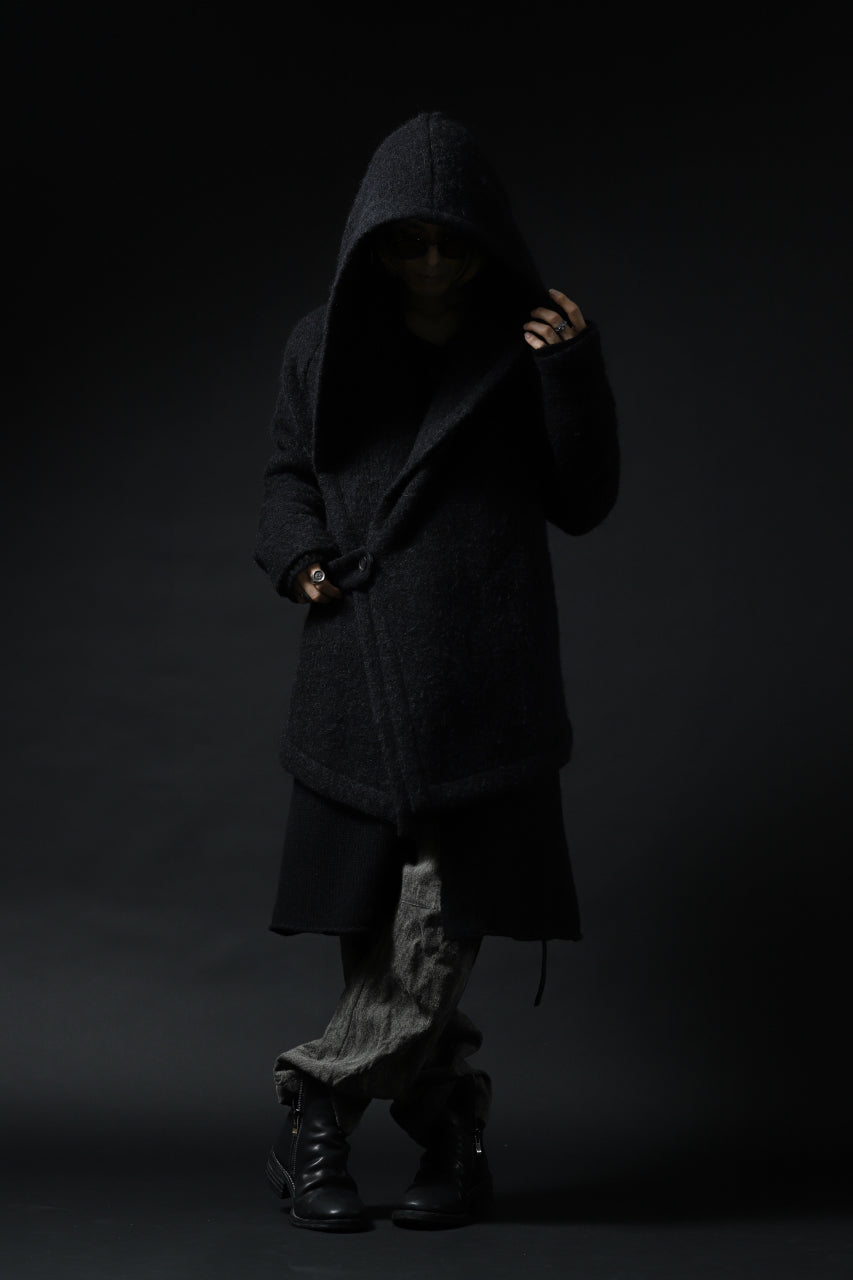 画像をギャラリービューアに読み込む, forme d'expression exclusive Hooded Cardigan Short-Coat (Black)