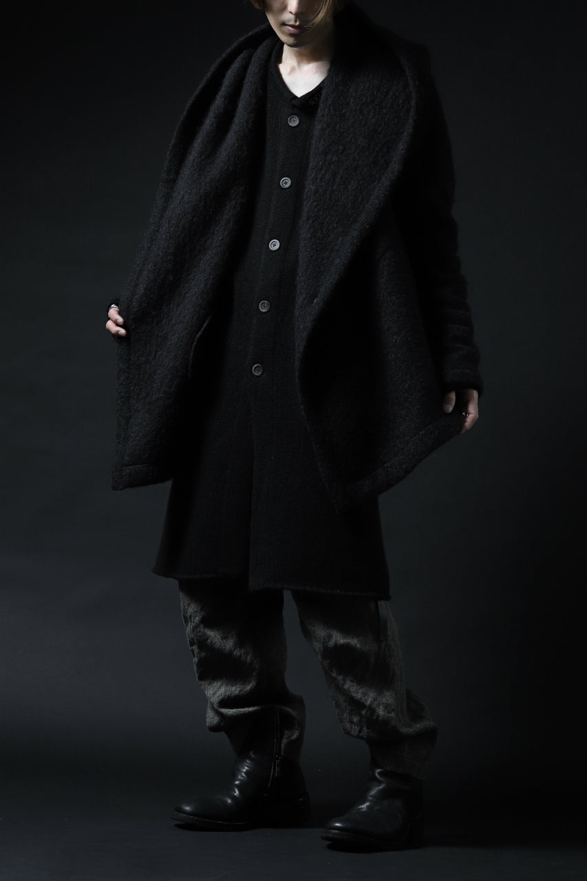 画像をギャラリービューアに読み込む, forme d'expression exclusive Hooded Cardigan Short-Coat (Black)