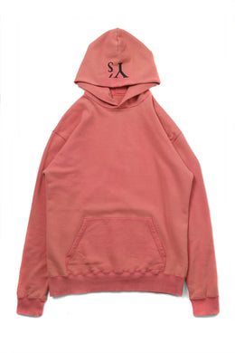Y's REGULAR FIT LOGO SWEATER HOODIE - used finish (PINK)