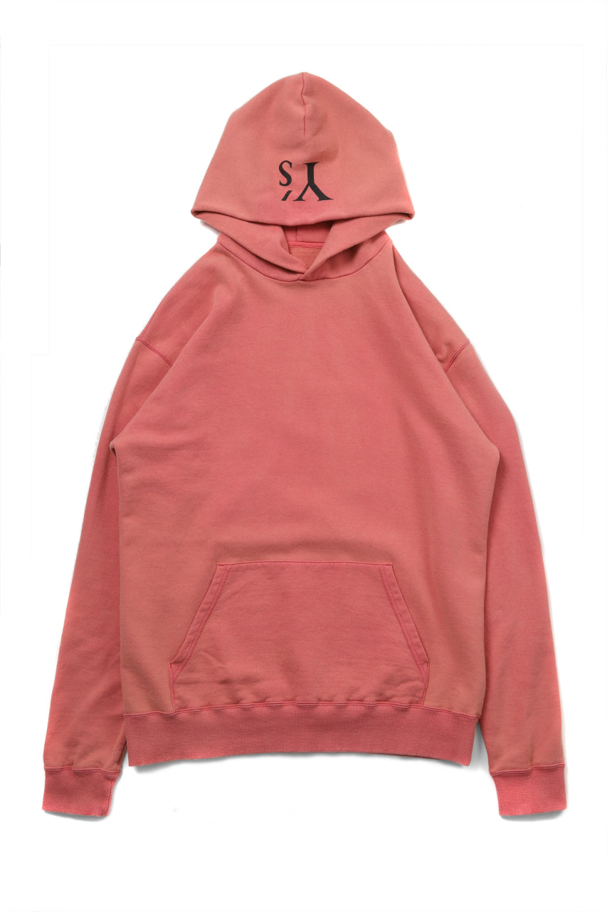 画像をギャラリービューアに読み込む, Y's REGULAR FIT LOGO SWEATER HOODIE - used finish (PINK)