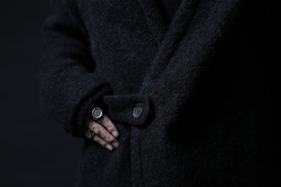 画像をギャラリービューアに読み込む, forme d'expression exclusive Hooded Cardigan Short-Coat (Black)